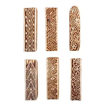 Set of 6 Piece New Mix Wooden Printing Block